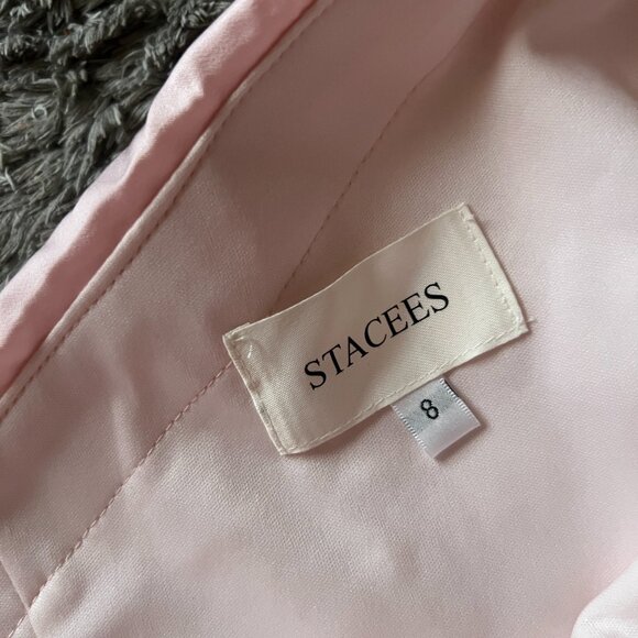 NWT STacees bridesmaid dress one shoulder blushing pink size 8 - Picture 16 of 16